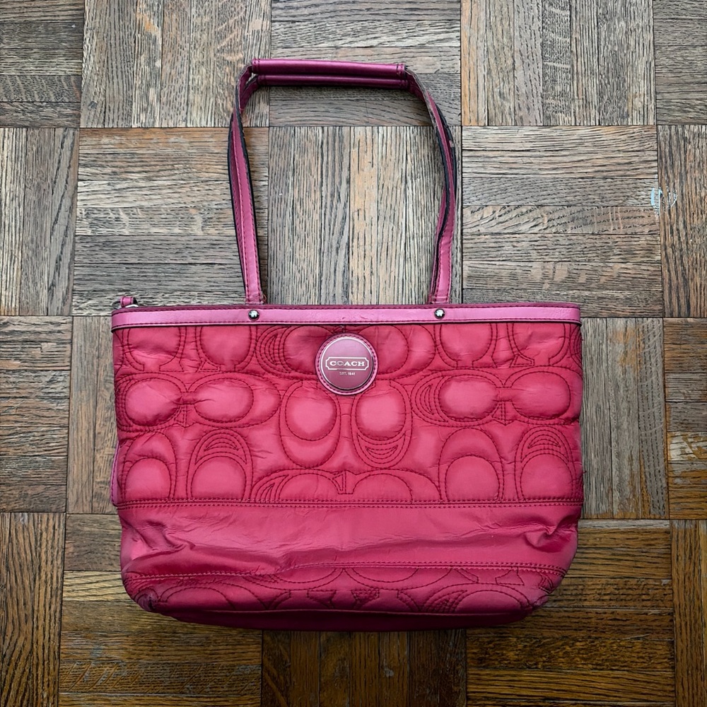 Coach Pink Signature Tote Bag